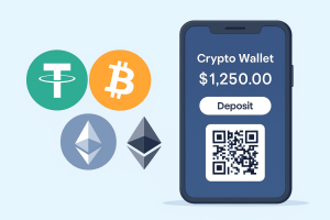 BetOne娛樂城虛擬貨幣存款USDT、ETH、BTC說明圖
