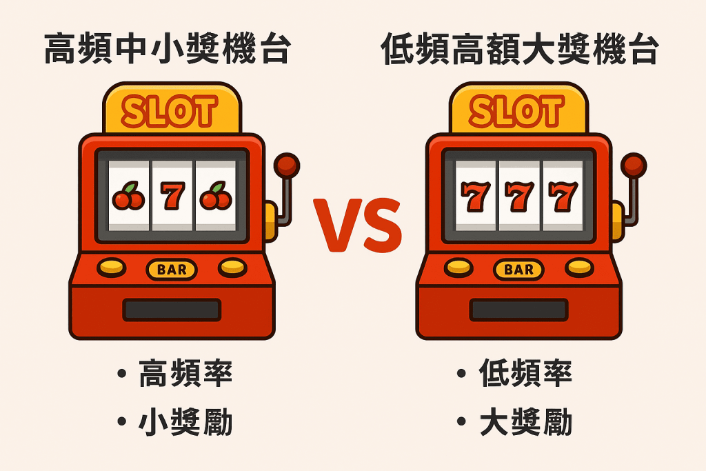 高頻小獎與低頻大獎角子機比較圖