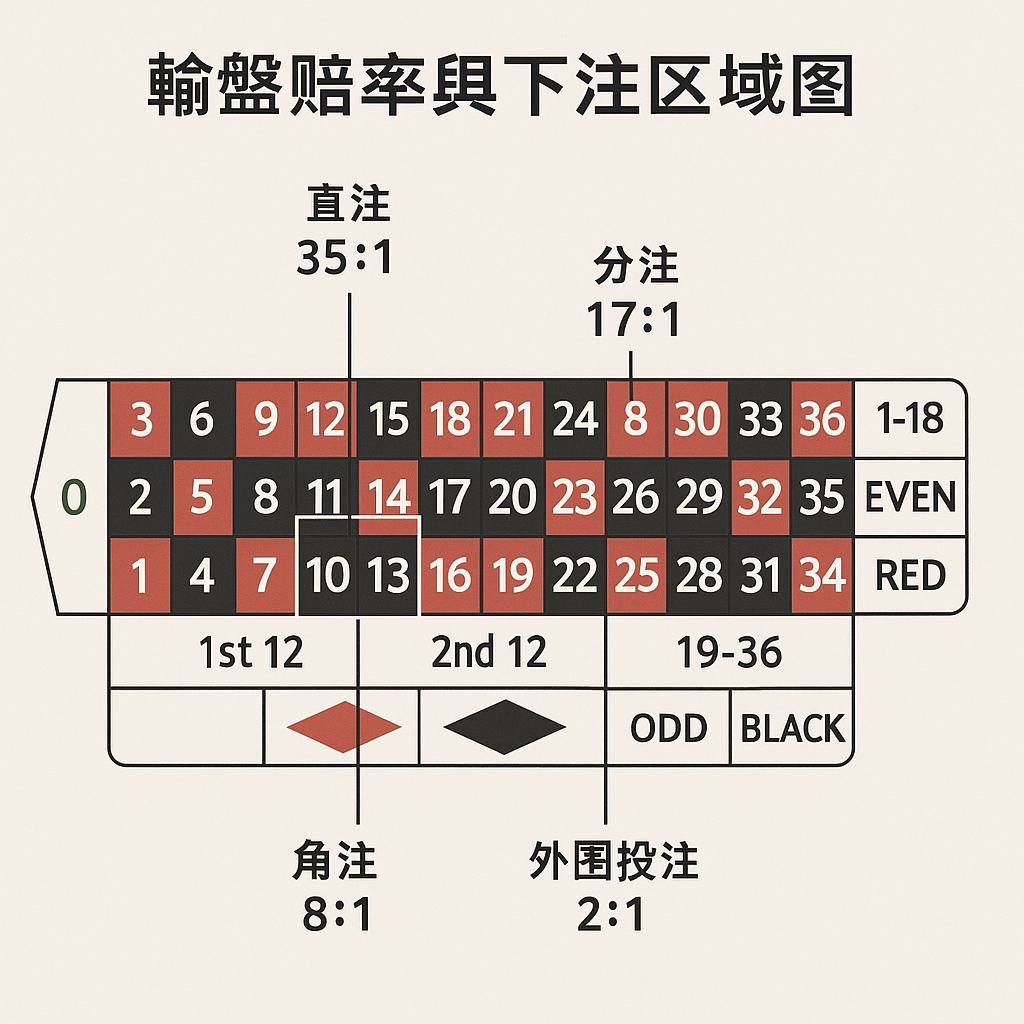 俄羅斯輪盤賠率圖解